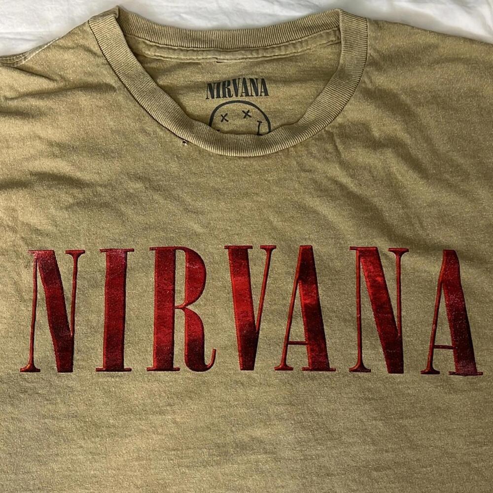 Nirvana In Utero Graphic TShirt Tan Size Large *flaw